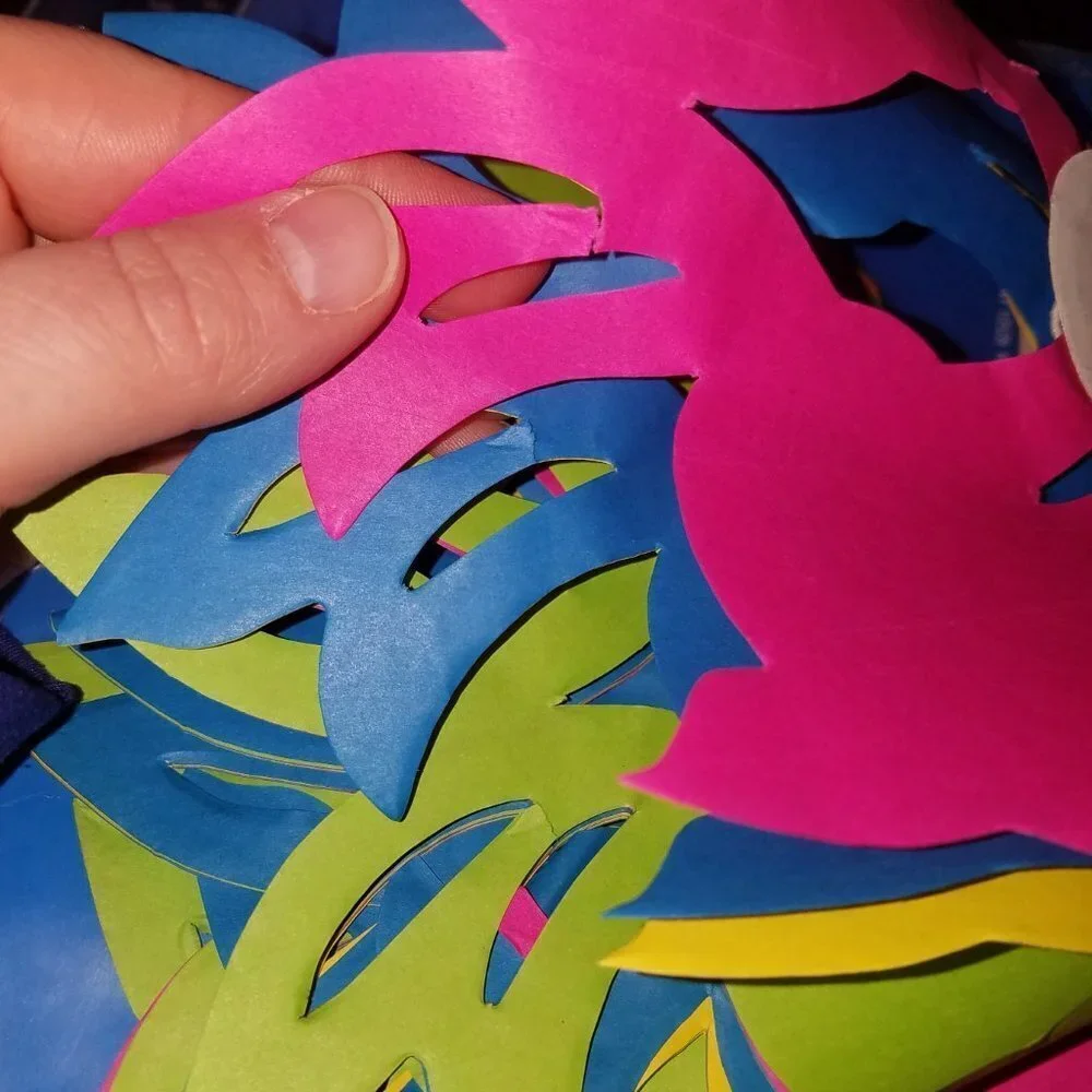 VTG Fish Paper Garland Green Yellow Pink Blue Amscan 10' Party Decor Fisherman